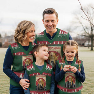 Guineapigzilla Giant V-Neck Knit Sweater Vest Funny Guinea Pig Monster Tokyo Japan Gift TS12 Red Green Print Your Wear