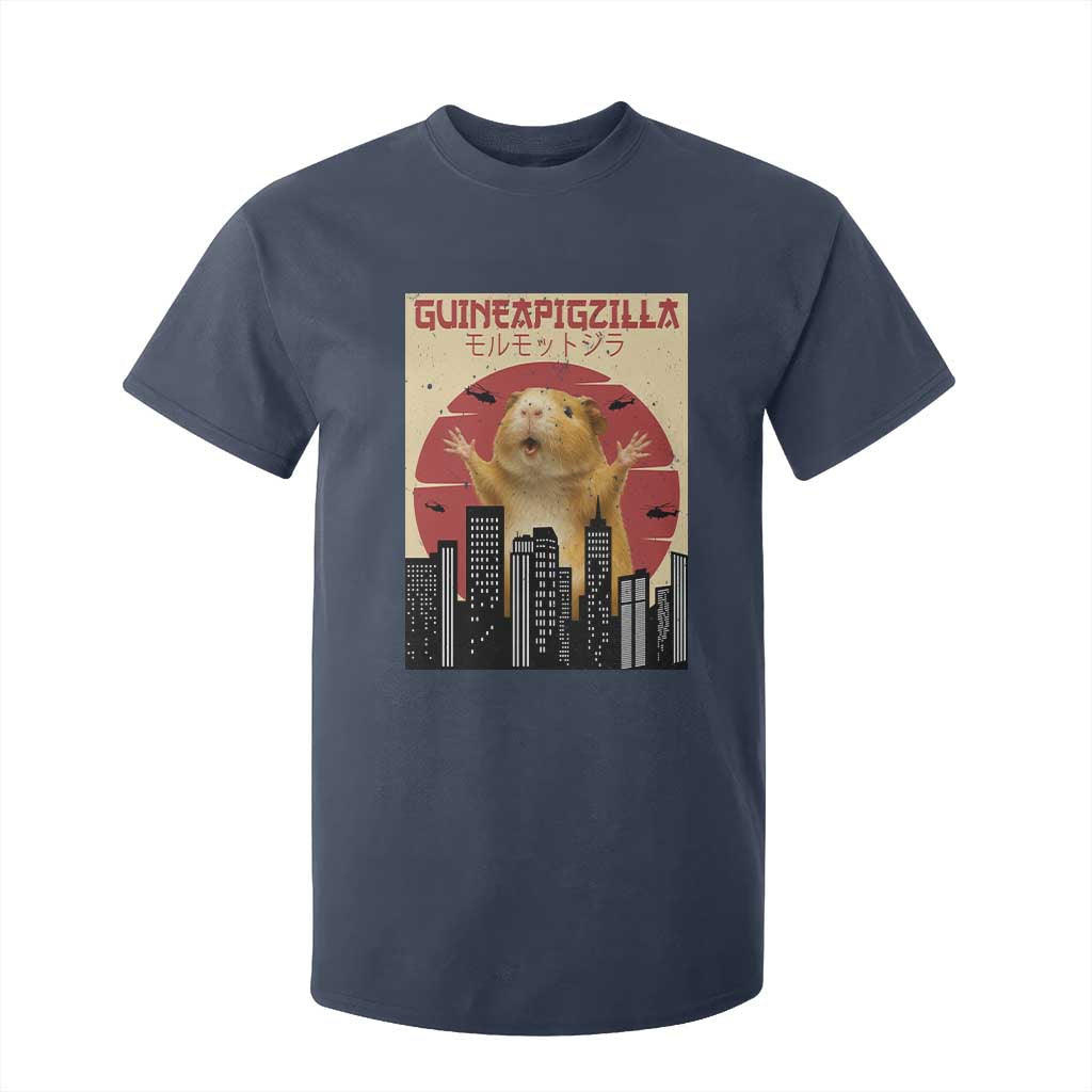 Guineapigzilla Giant T Shirt For Kid Funny Guinea Pig Monster Tokyo Japan Gift TS12 Navy Print Your Wear
