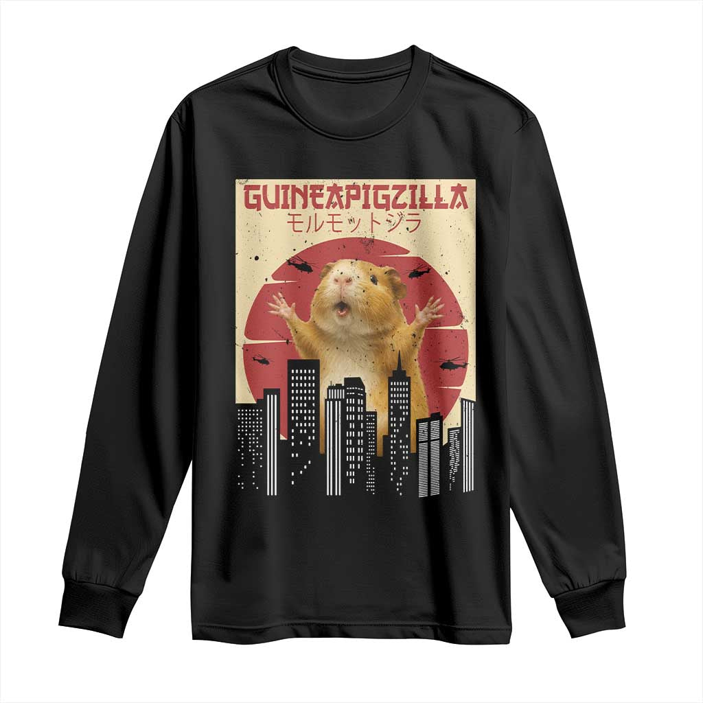 Guineapigzilla Giant Long Sleeve Shirt Funny Guinea Pig Monster Tokyo Japan Gift TS12 Black Print Your Wear