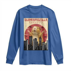 Guineapigzilla Giant Long Sleeve Shirt Funny Guinea Pig Monster Tokyo Japan Gift TS12 Royal Blue Print Your Wear