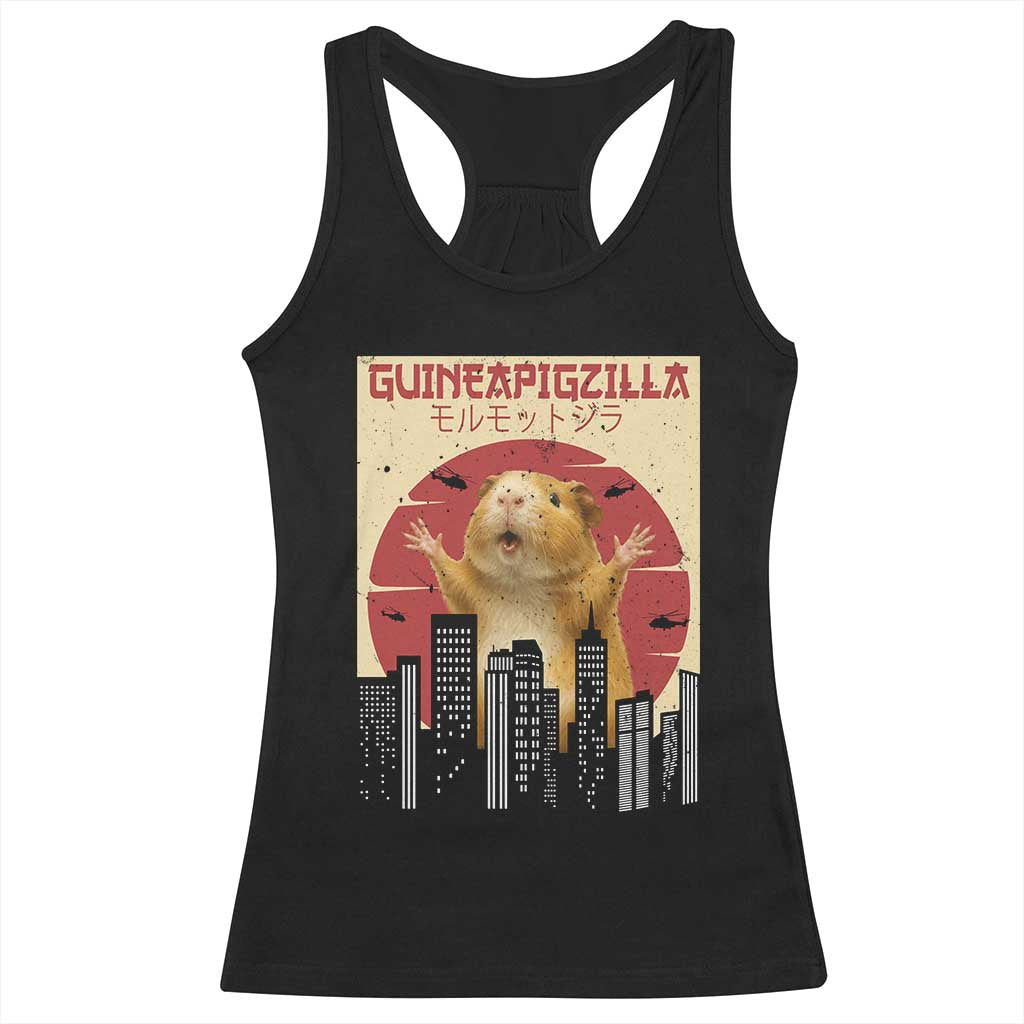 Guineapigzilla Giant Racerback Tank Top Funny Guinea Pig Monster Tokyo Japan Gift TS12 Black Print Your Wear