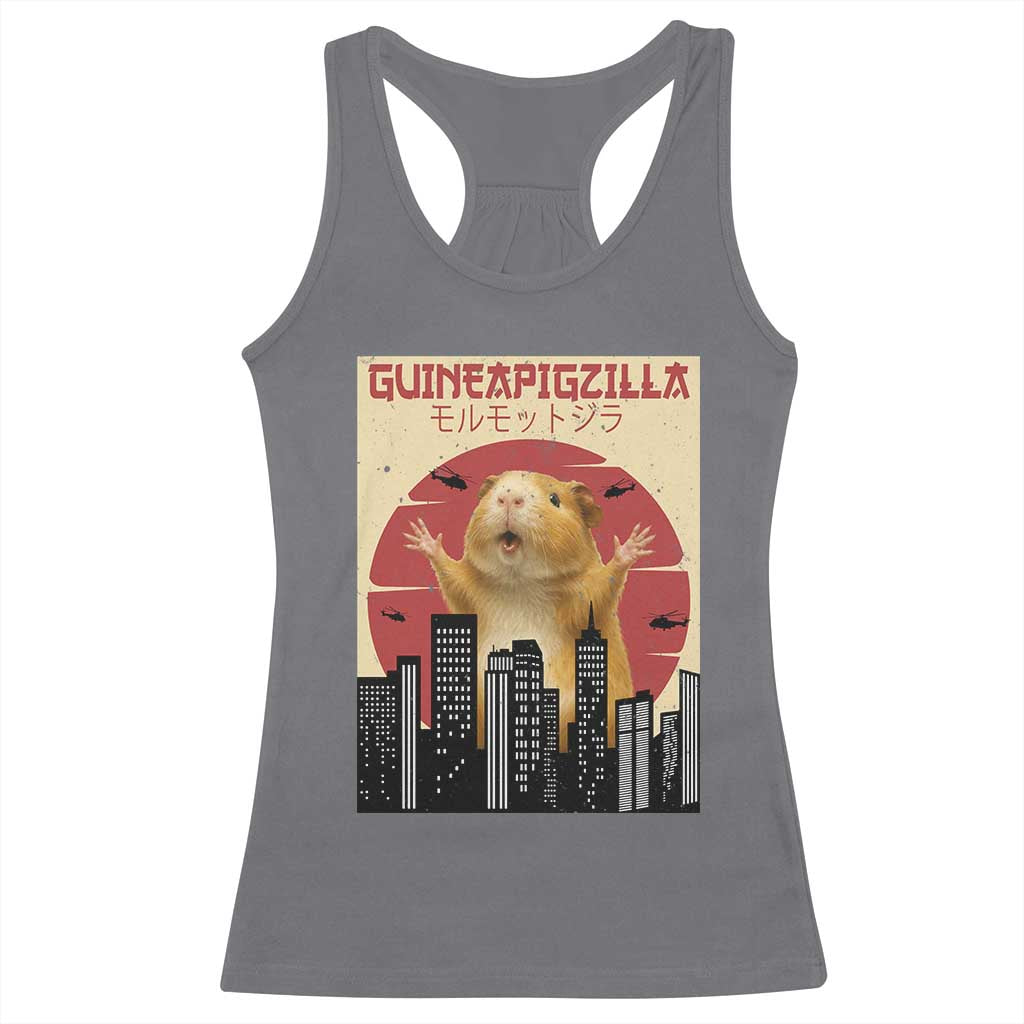 Guineapigzilla Giant Racerback Tank Top Funny Guinea Pig Monster Tokyo Japan Gift TS12 Charcoal Print Your Wear