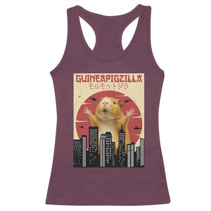 Guineapigzilla Giant Racerback Tank Top Funny Guinea Pig Monster Tokyo Japan Gift TS12 Maroon Print Your Wear