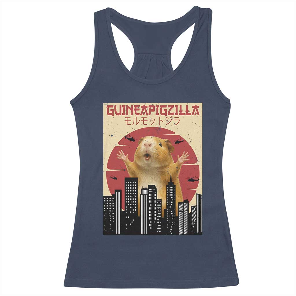 Guineapigzilla Giant Racerback Tank Top Funny Guinea Pig Monster Tokyo Japan Gift TS12 Navy Print Your Wear