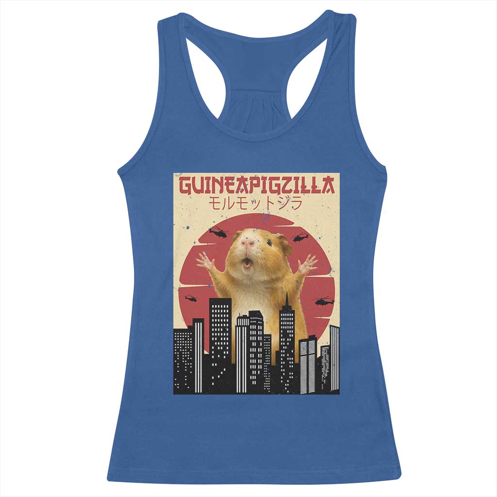 Guineapigzilla Giant Racerback Tank Top Funny Guinea Pig Monster Tokyo Japan Gift TS12 Royal Blue Print Your Wear