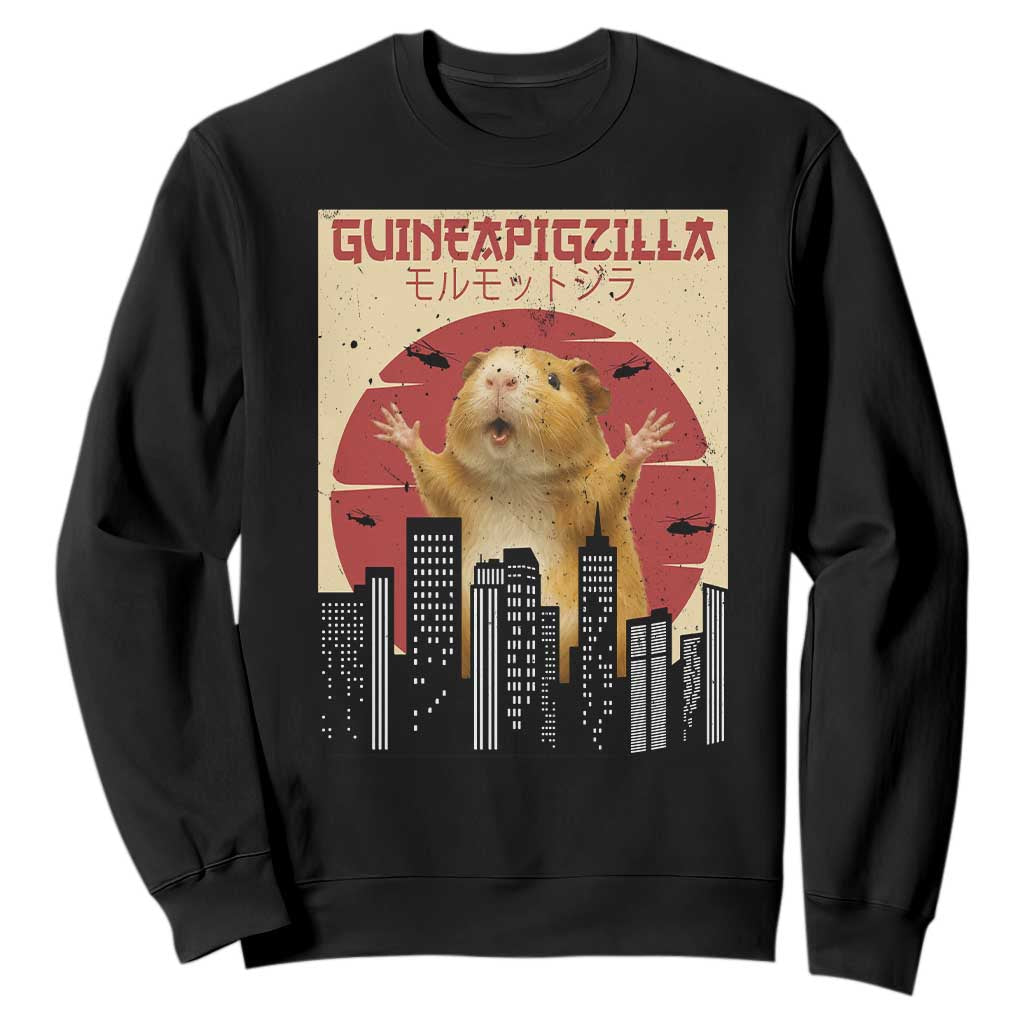 Guineapigzilla Giant Sweatshirt Funny Guinea Pig Monster Tokyo Japan Gift TS12 Black Print Your Wear