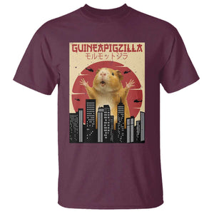Guineapigzilla Giant T Shirt Funny Guinea Pig Monster Tokyo Japan Gift TS12 Maroon Print Your Wear