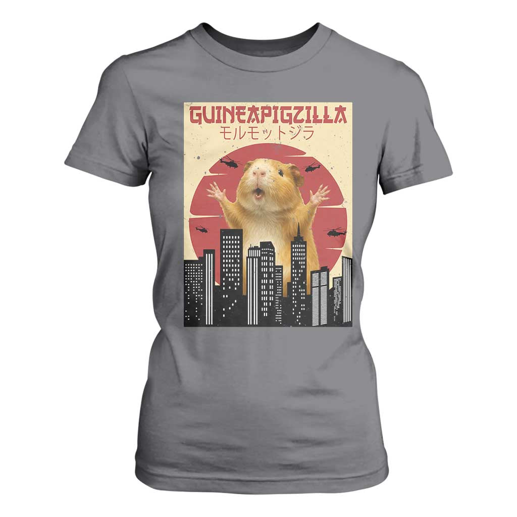 Guineapigzilla Giant T Shirt For Women Funny Guinea Pig Monster Tokyo Japan Gift TS12 Charcoal Print Your Wear
