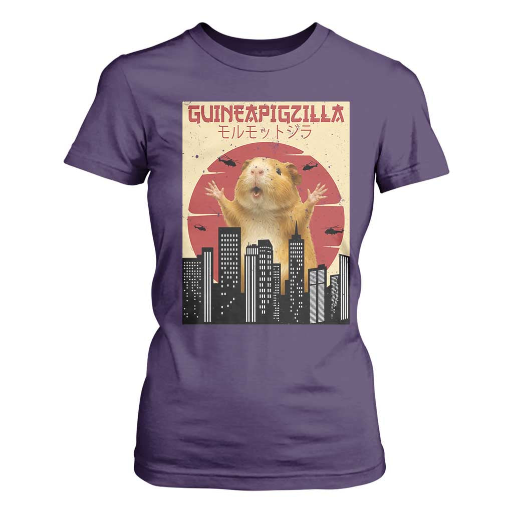 Guineapigzilla Giant T Shirt For Women Funny Guinea Pig Monster Tokyo Japan Gift TS12 Purple Print Your Wear