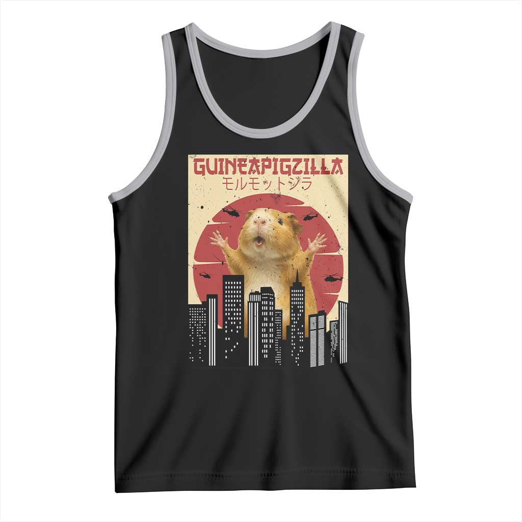 Guineapigzilla Giant Tank Top Funny Guinea Pig Monster Tokyo Japan Gift TS12 Black Athletic Heather Print Your Wear