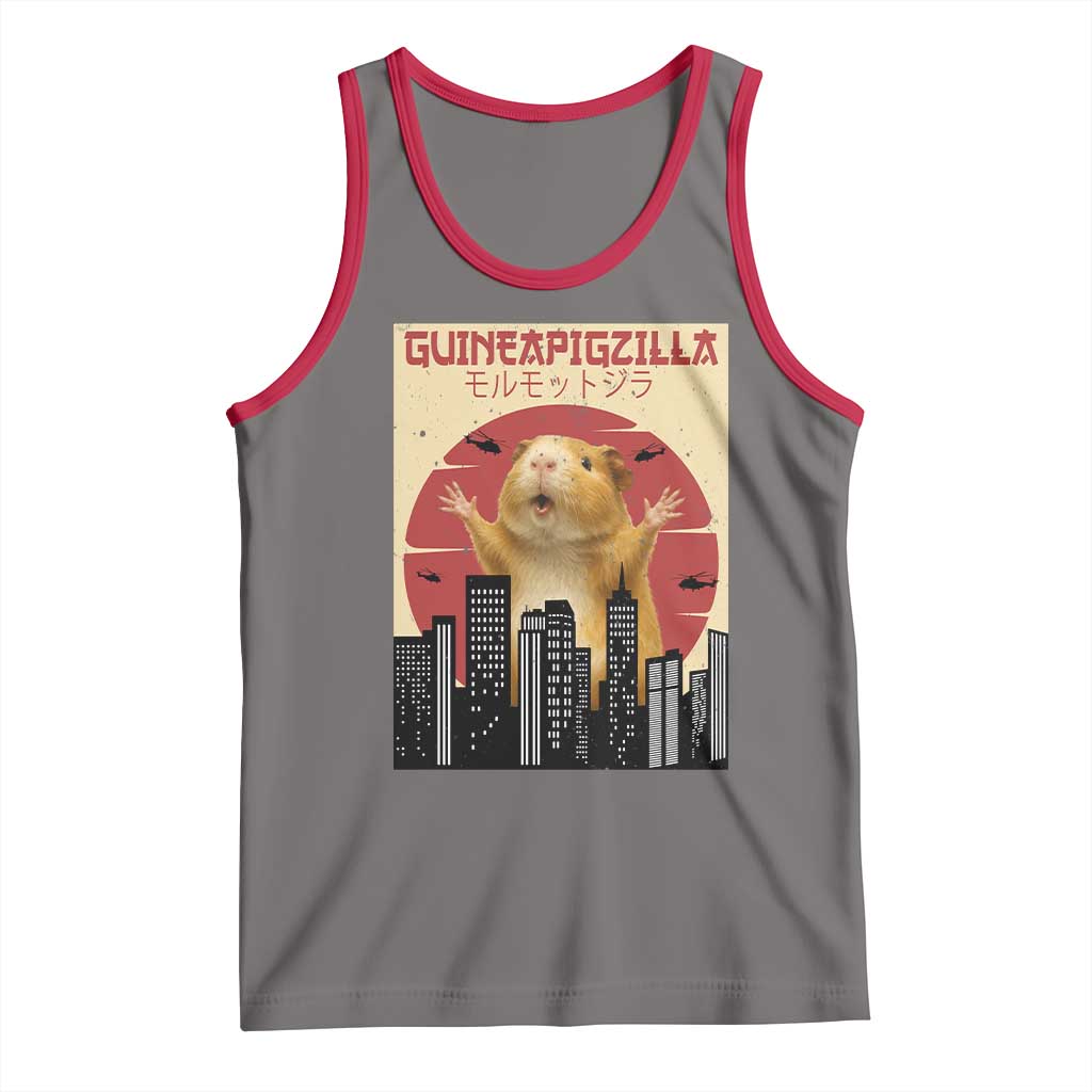 Guineapigzilla Giant Tank Top Funny Guinea Pig Monster Tokyo Japan Gift TS12 Deep Heather Red Print Your Wear