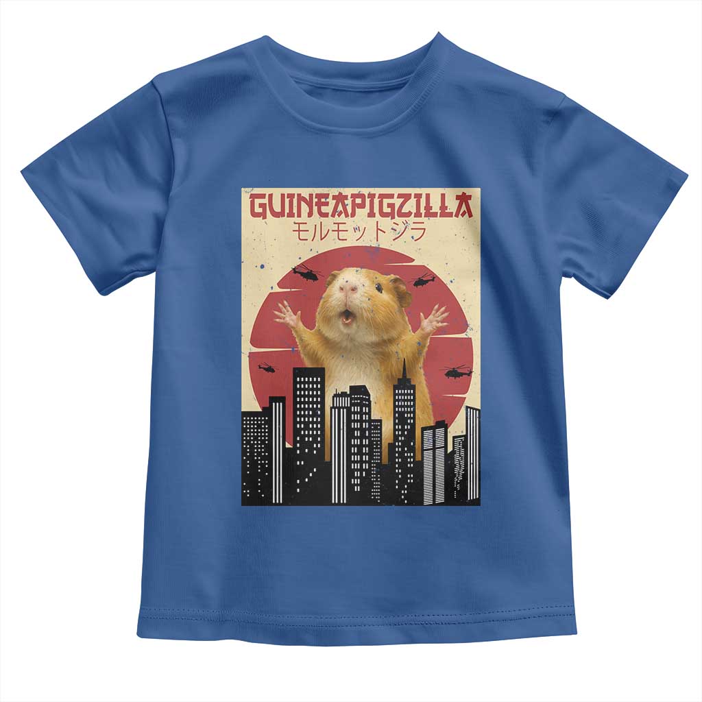 Guineapigzilla Giant Toddler T Shirt Funny Guinea Pig Monster Tokyo Japan Gift TS12 Royal Blue Print Your Wear