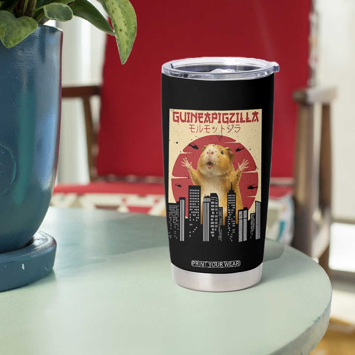 Guineapigzilla Giant Tumbler Cup Funny Guinea Pig Monster Tokyo Japan Gift TS12 Print Your Wear