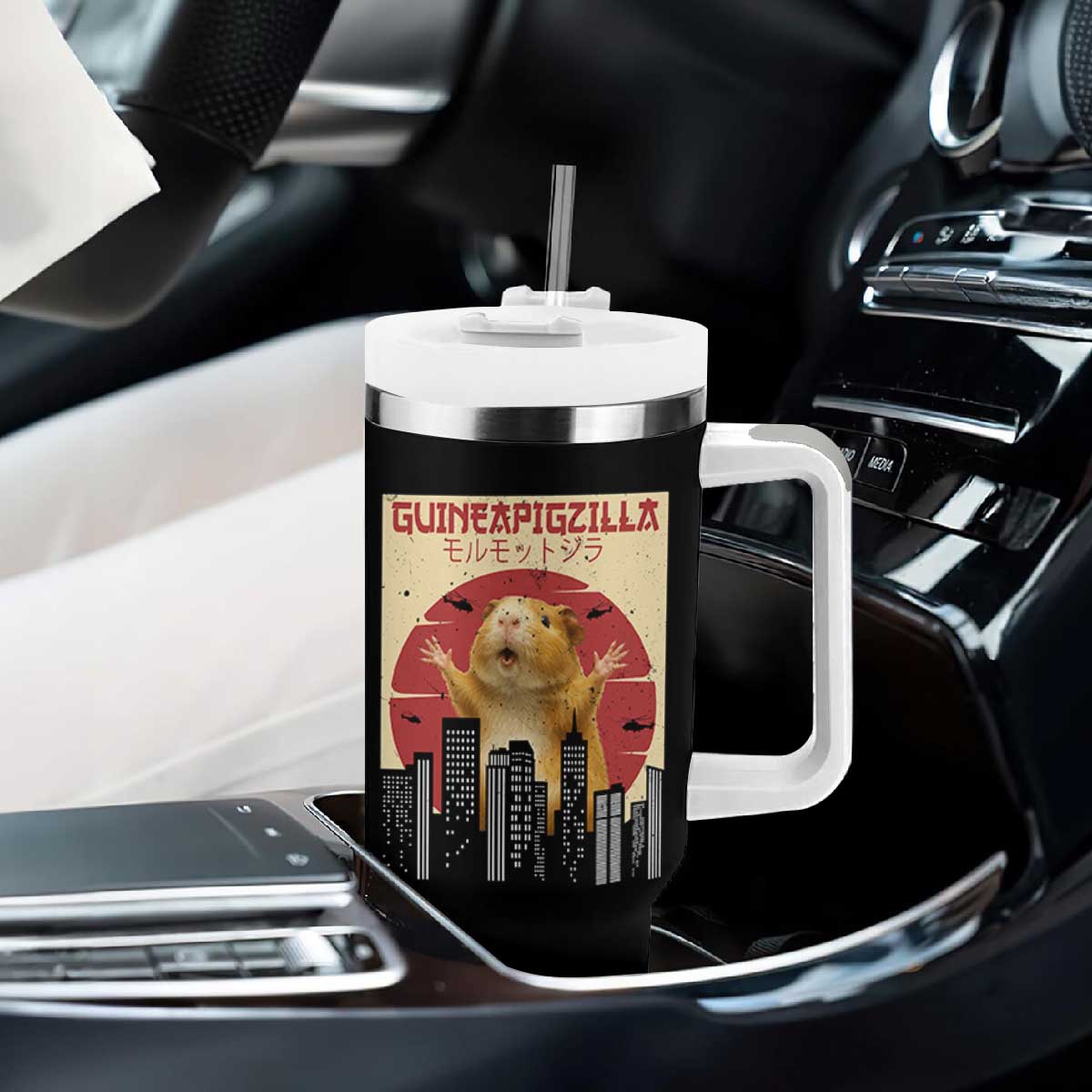 Guineapigzilla Giant Tumbler With Handle Funny Guinea Pig Monster Tokyo Japan Gift TS12 Print Your Wear