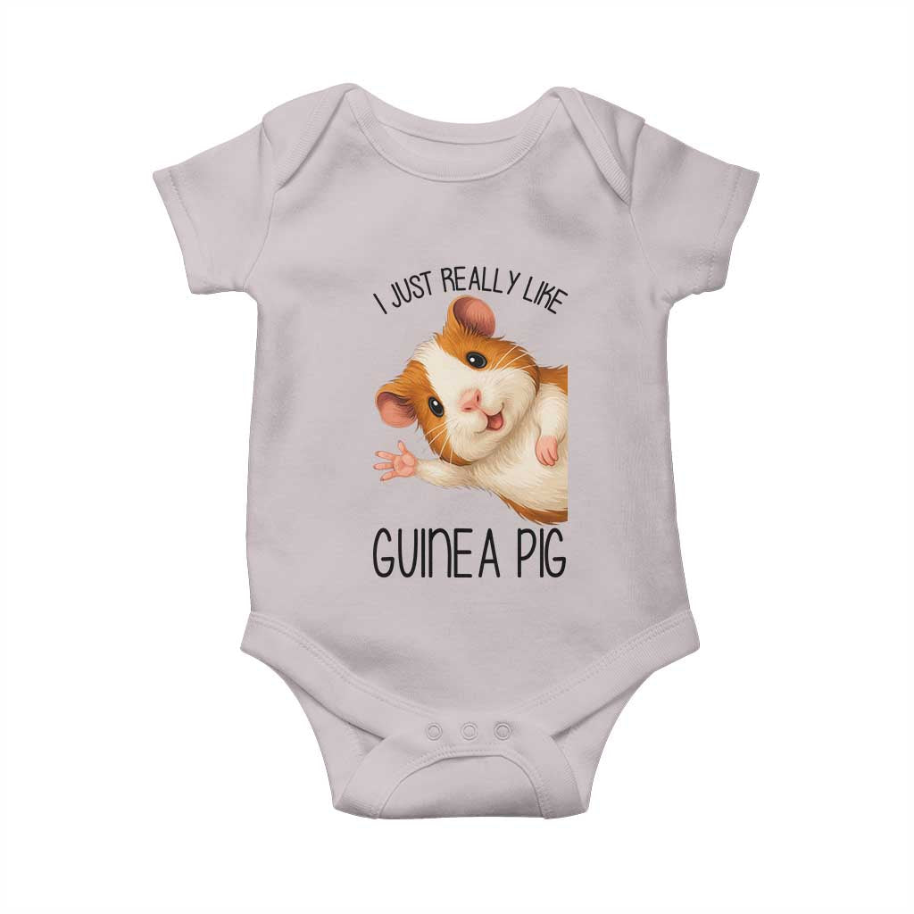 I Just Really Like Guinea Pigs Baby Onesie Funny Cavy Lover TS12 Ice Gray Print Your Wear