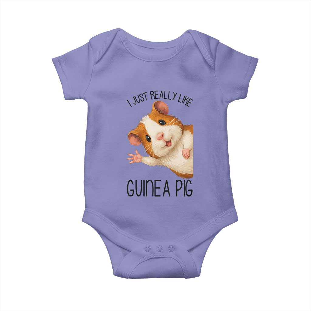 I Just Really Like Guinea Pigs Baby Onesie Funny Cavy Lover TS12 Violet Print Your Wear