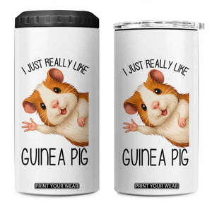 I Just Really Like Guinea Pigs 4 in 1 Can Cooler Tumbler Funny Cavy Lover TS12 One Size: 16 oz White Print Your Wear