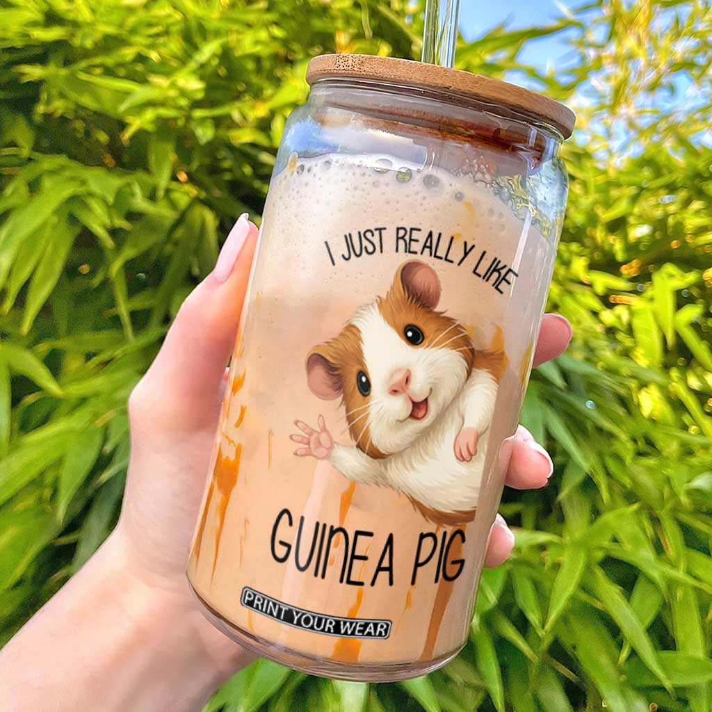 I Just Really Like Guinea Pigs Glass Can Funny Cavy Lover TS12 White Print Your Wear
