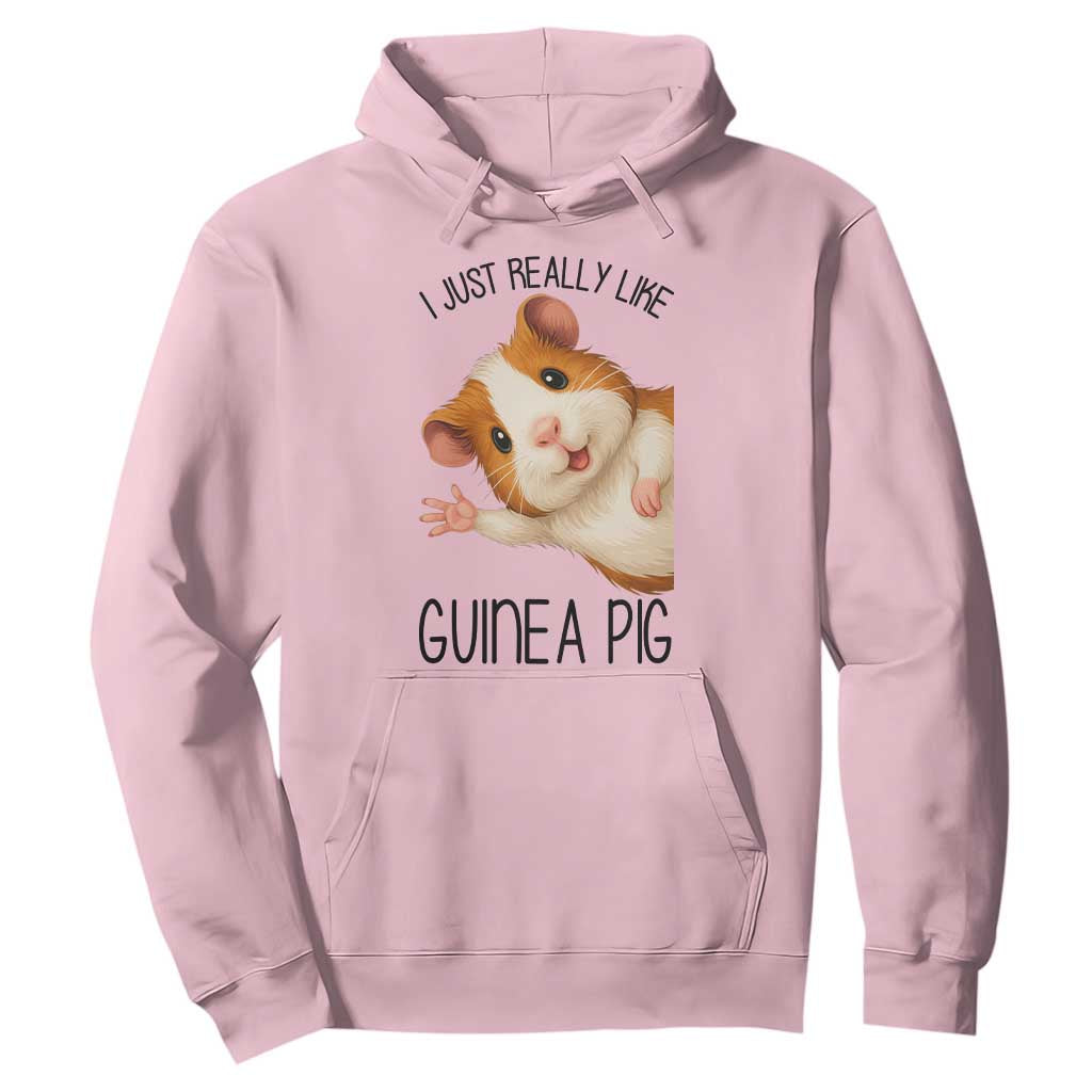 I Just Really Like Guinea Pigs Hoodie Funny Cavy Lover TS12 Light Pink Print Your Wear