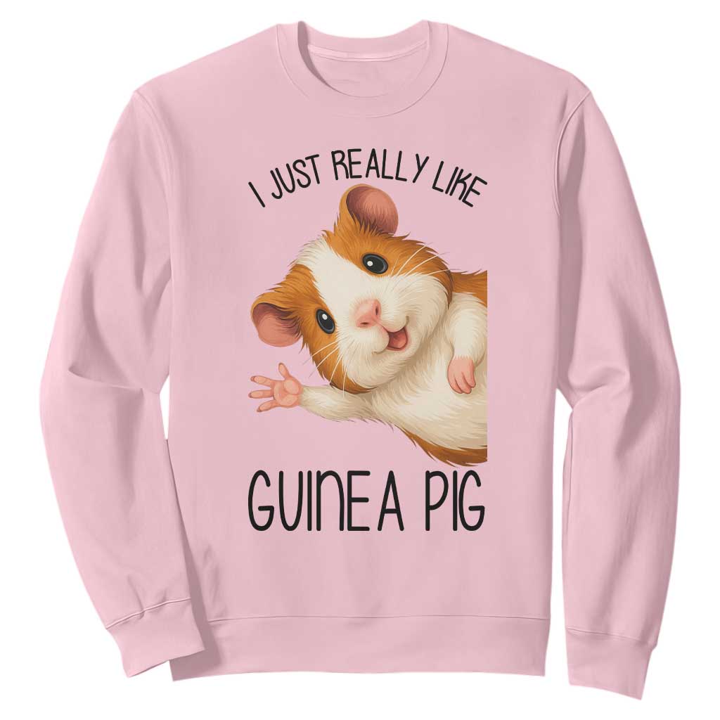 I Just Really Like Guinea Pigs Sweatshirt Funny Cavy Lover TS12 Light Pink Print Your Wear