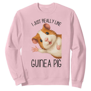 I Just Really Like Guinea Pigs Sweatshirt Funny Cavy Lover TS12 Light Pink Print Your Wear
