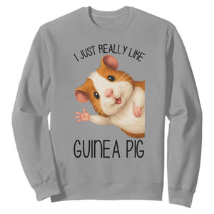 I Just Really Like Guinea Pigs Sweatshirt Funny Cavy Lover TS12 Sport Gray Print Your Wear