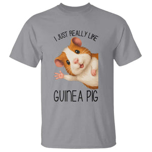 I Just Really Like Guinea Pigs T Shirt Funny Cavy Lover TS12 Sport Gray Print Your Wear