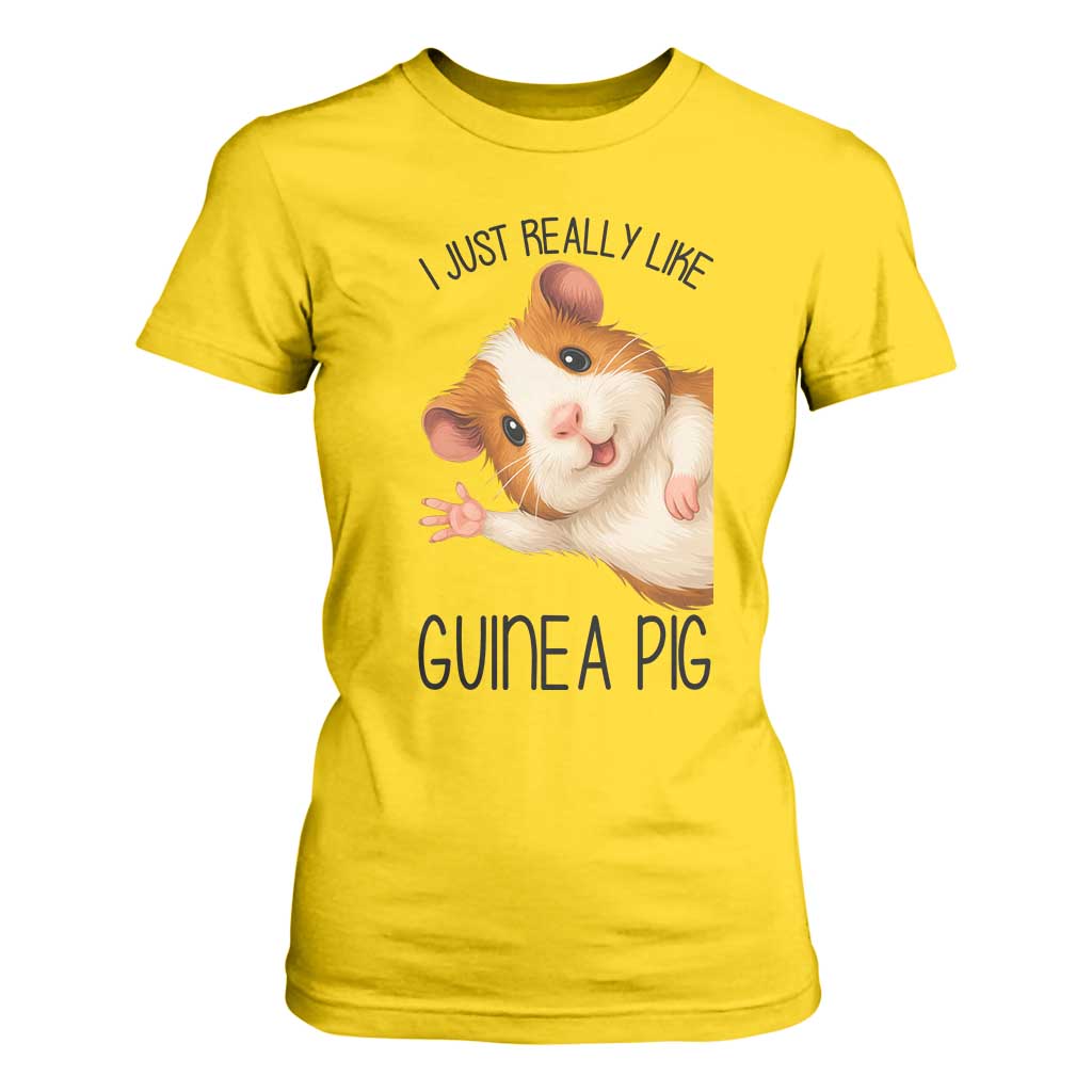 I Just Really Like Guinea Pigs T Shirt For Women Funny Cavy Lover TS12 Daisy Print Your Wear