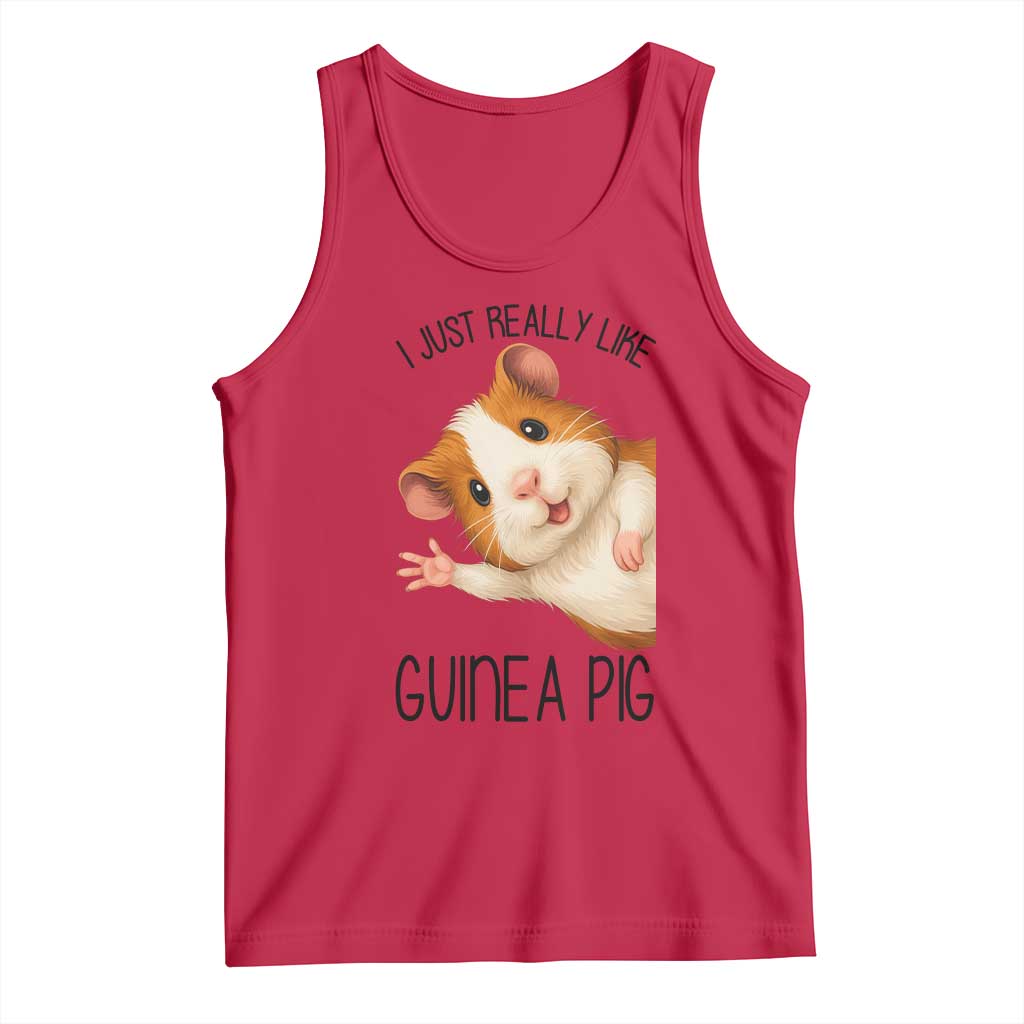 I Just Really Like Guinea Pigs Tank Top Funny Cavy Lover TS12 Red Print Your Wear