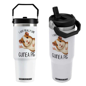 I Just Really Like Guinea Pigs Flip Straw Tumbler Funny Cavy Lover TS12 One Size: 30 oz White Print Your Wear