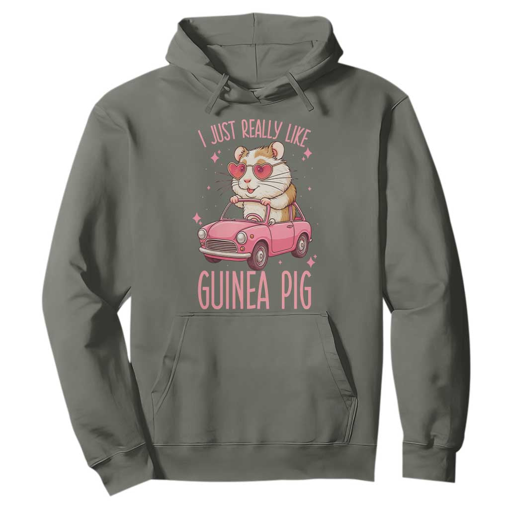 I Just Really Like Guinea Pigs Hoodie Pet Lover Gift For Girl TS12 Military Green Print Your Wear