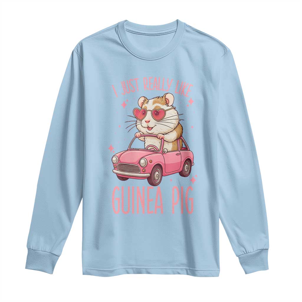 I Just Really Like Guinea Pigs Long Sleeve Shirt Pet Lover Gift For Girl TS12 Light Blue Print Your Wear