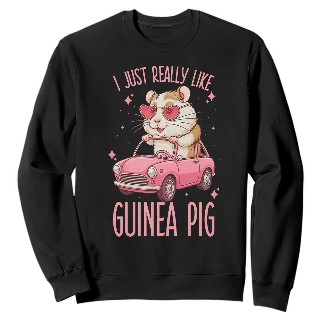I Just Really Like Guinea Pigs Sweatshirt Pet Lover Gift For Girl TS12 Black Print Your Wear