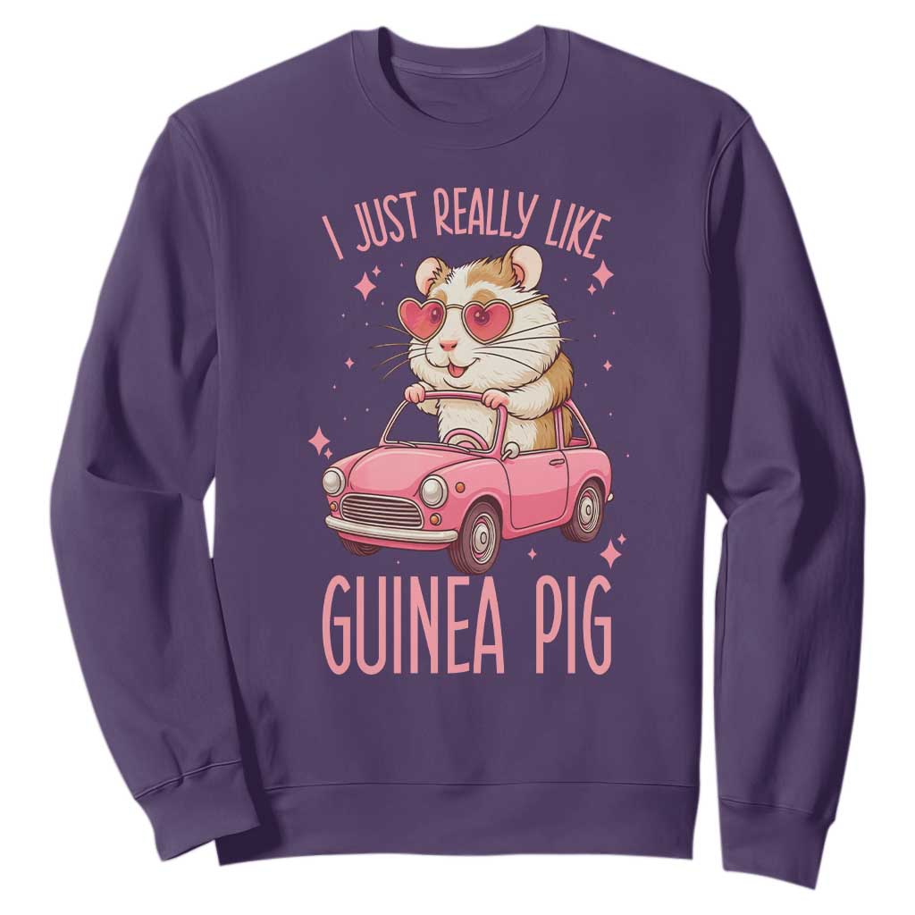 I Just Really Like Guinea Pigs Sweatshirt Pet Lover Gift For Girl TS12 Purple Print Your Wear