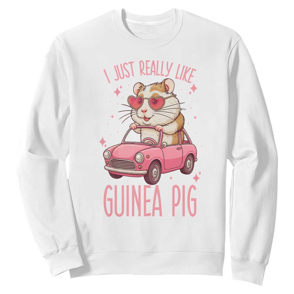 I Just Really Like Guinea Pigs Sweatshirt Pet Lover Gift For Girl TS12 White Print Your Wear