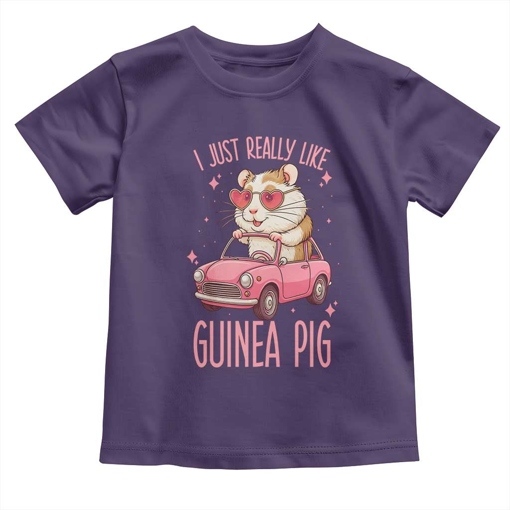 I Just Really Like Guinea Pigs Toddler T Shirt Pet Lover Gift For Girl TS12 Purple Print Your Wear