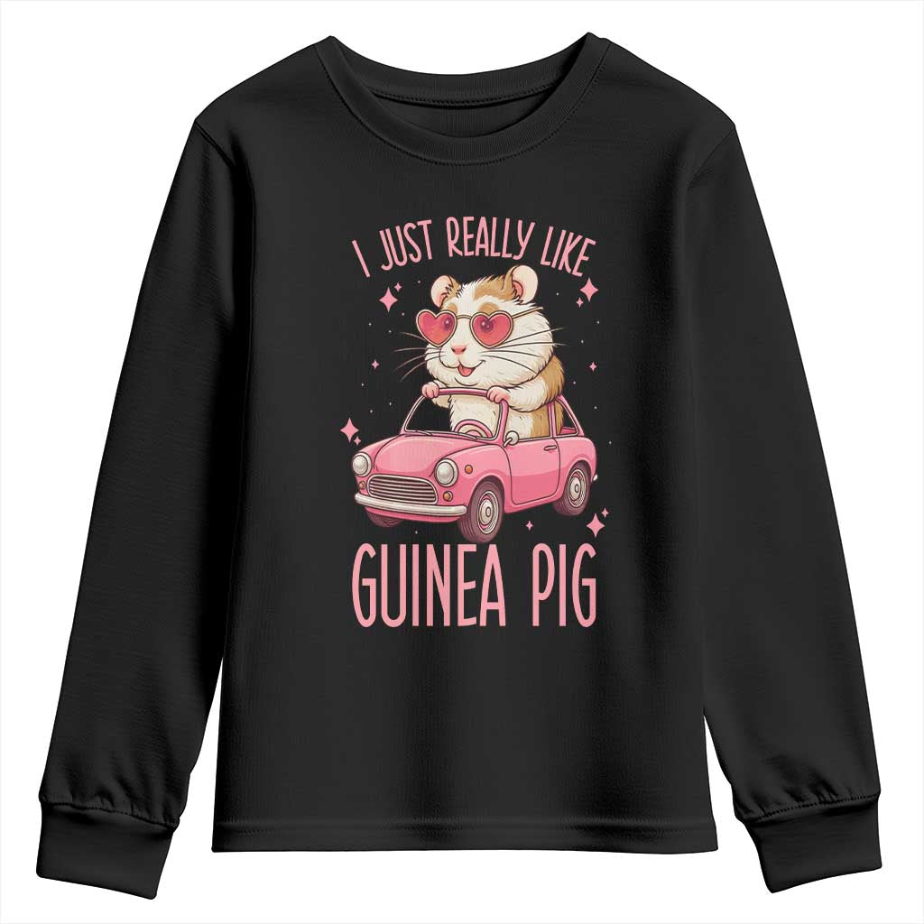 I Just Really Like Guinea Pigs Youth Sweatshirt Pet Lover Gift For Girl TS12 Black Print Your Wear