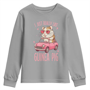 I Just Really Like Guinea Pigs Youth Sweatshirt Pet Lover Gift For Girl TS12 Sport Gray Print Your Wear