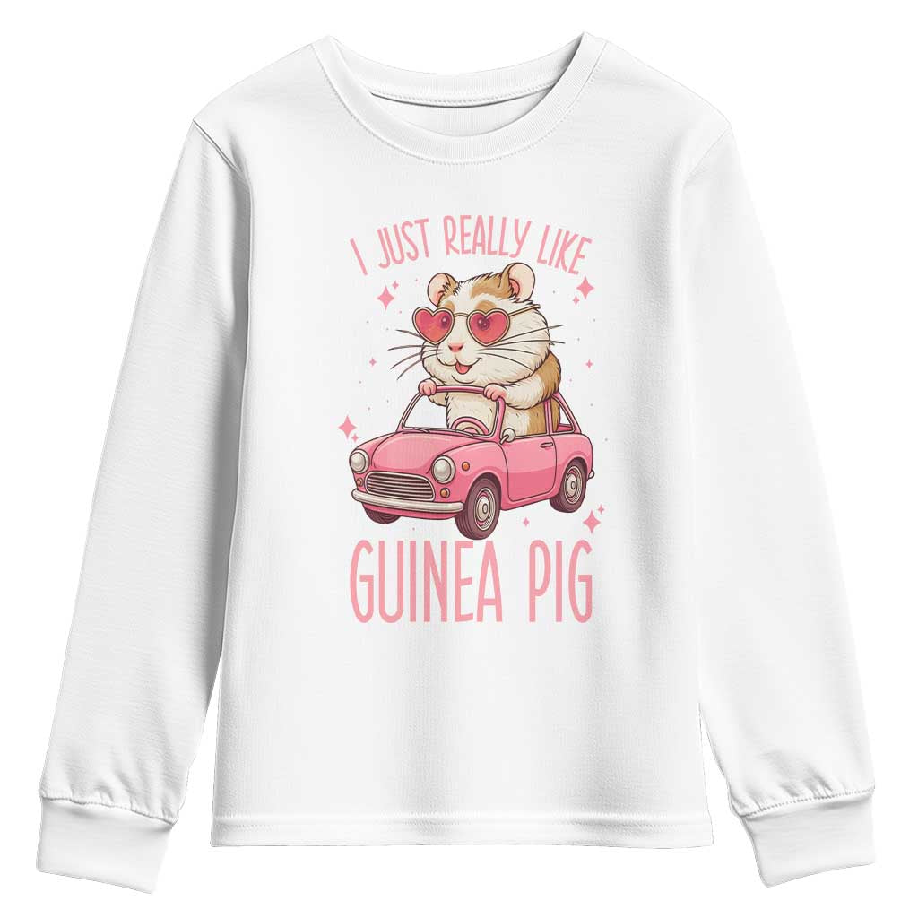 I Just Really Like Guinea Pigs Youth Sweatshirt Pet Lover Gift For Girl TS12 White Print Your Wear