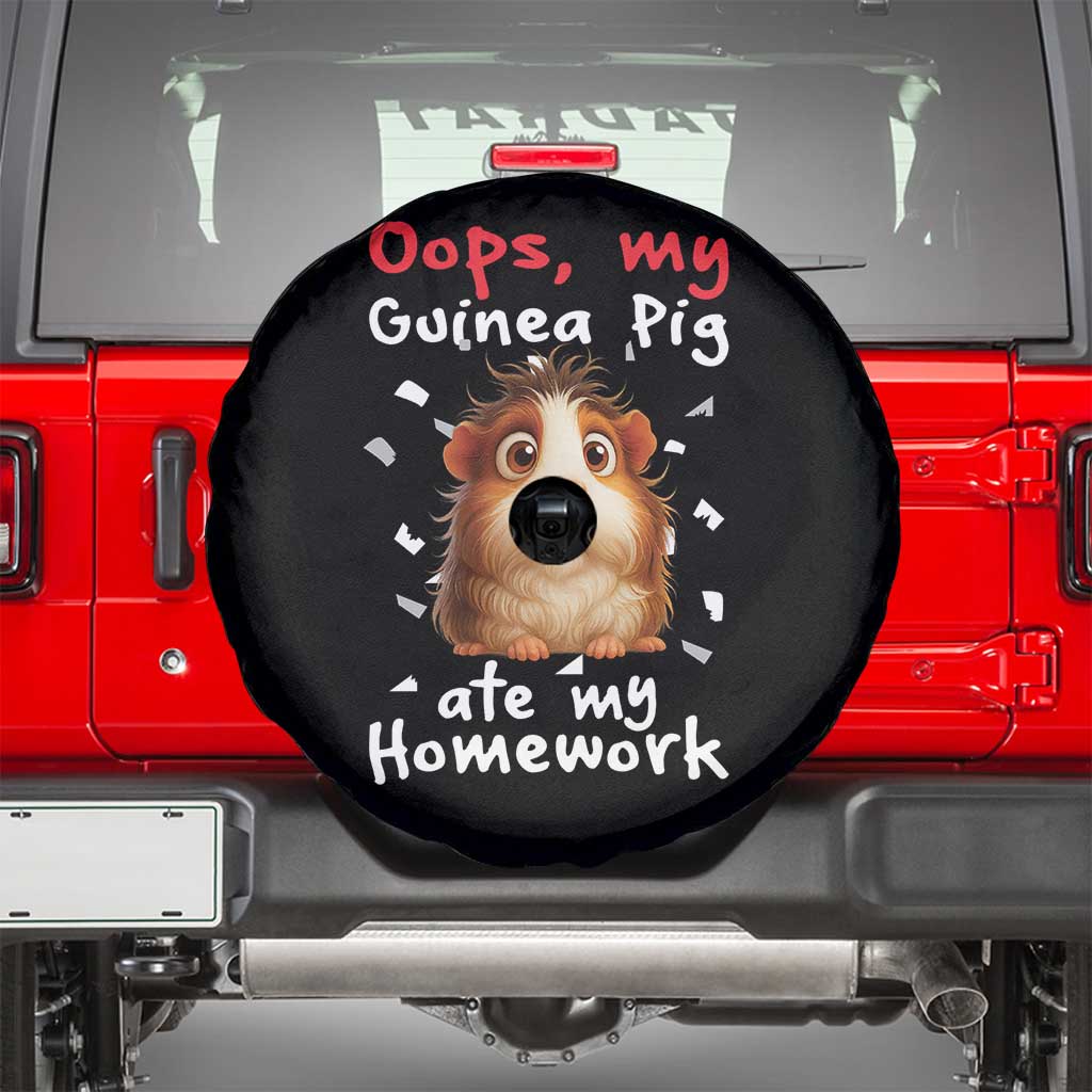 Oops My Guinea Pig Ate My Homework Spare Tire Cover Funny Cavy Lover Gift TS12 Black Print Your Wear