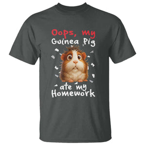 Oops My Guinea Pig Ate My Homework T Shirt Funny Cavy Lover Gift TS12 Dark Heather Print Your Wear