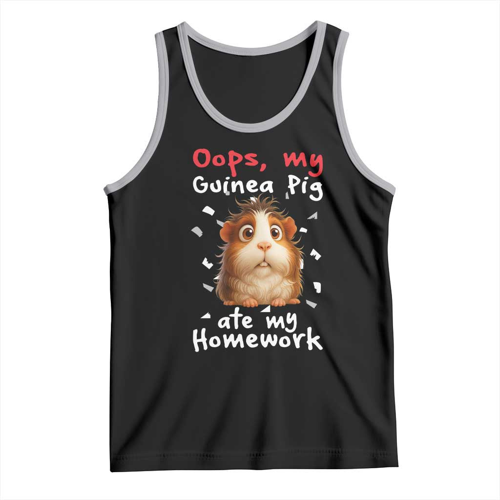 Oops My Guinea Pig Ate My Homework Tank Top Funny Cavy Lover Gift TS12 Black Athletic Heather Print Your Wear
