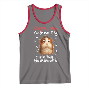 Oops My Guinea Pig Ate My Homework Tank Top Funny Cavy Lover Gift TS12 Deep Heather Red Print Your Wear