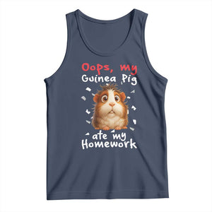Oops My Guinea Pig Ate My Homework Tank Top Funny Cavy Lover Gift TS12 Navy Print Your Wear