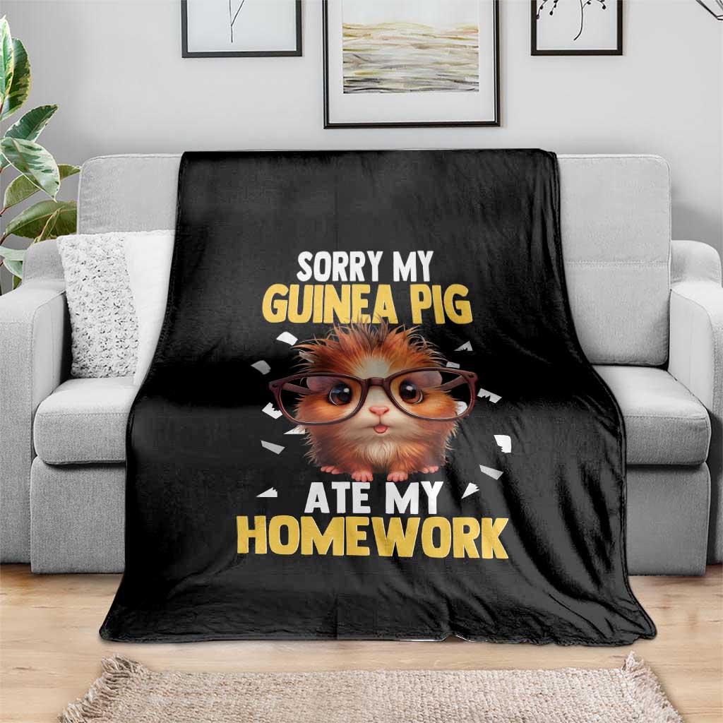 Funny My Guinea Pig Ate My Homework Throw Blanket Gift For Rodent Lovers TS12 Print Your Wear