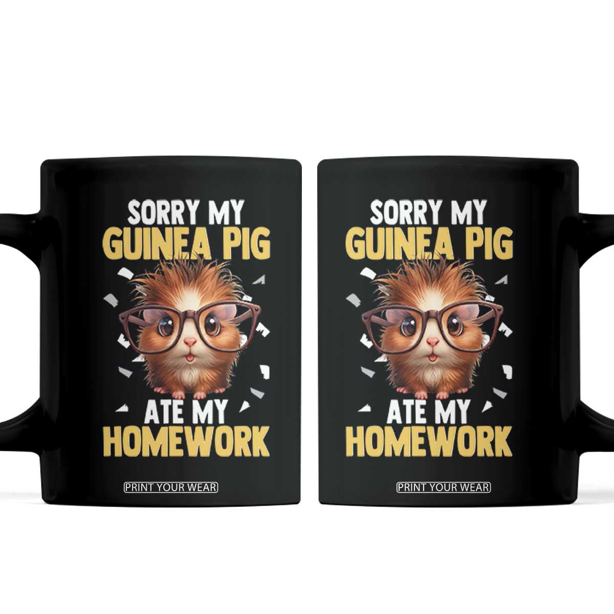 Funny My Guinea Pig Ate My Homework Coffee Mug Gift For Rodent Lovers TS12 Black Print Your Wear