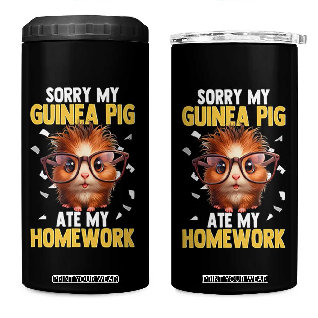 Funny My Guinea Pig Ate My Homework 4 in 1 Can Cooler Tumbler Gift For Rodent Lovers TS12 One Size: 16 oz Black Print Your Wear