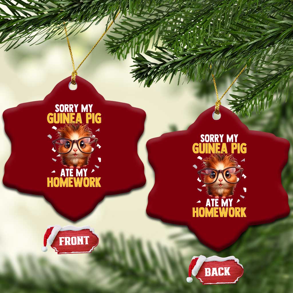 Funny My Guinea Pig Ate My Homework Ceramic Ornament Gift For Rodent Lovers TS12 Print Your Wear