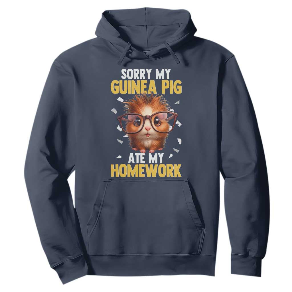 Funny My Guinea Pig Ate My Homework Hoodie Gift For Rodent Lovers TS12 Navy Print Your Wear