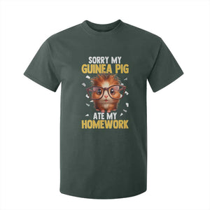 Funny My Guinea Pig Ate My Homework T Shirt For Kid Gift For Rodent Lovers TS12 Dark Forest Green Print Your Wear